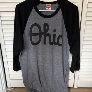 Homage Ohio Black and Gray Raglan Shirt